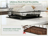 CARLA HOME 2 tier Dish Drying Rack with Drainboard & Utensil Holder for Kitchen V178-36538