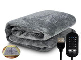 Electric Blanket USB Heater Blanket Plush Winter Warm-Up Adjustable Temperature Timing V1370-AZ4-07596