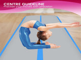 Powertrain Airtrack 20cm Thick 5m x 1m Inflatable Gymnastics Tumbling Mat Air Track - Blue IFM-XBO-005-BU