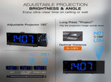 Digital Projection Alarm Clocks for Bedrooms - Large LED Display, 180&deg Rotatable Projector, 5-Level V1370-AZ4-06023