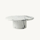 Nobu Round Sculptural Stone Coffee Table - Panda Marble Finish V355-IA-CT-NOB-PND