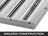 Pack of 6 Hood Filters 19.5W x 15.5H Inch, 430 Stainless Steel 5 Grooves Commercial Hood Filters, V952-YSFLQ6PCS5C20X16YV0