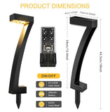8 Pack "7" Shaped Solar Pathway Lights - Outdoor Waterproof Modern LED Landscape Stake Lights with V888-ELOSUNG55290