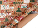 Christmas Gift Wrapping Paper - 6-Pack "Fireplace Sweet Dreams" Series V1192-D47