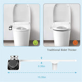 Bidet Toilet Seat Dual Nozzles Self-Cleaning Wash Hot Cold Mixer Water Sprayer V201-HB03BL-AU