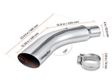 Elbow Exhaust Tip, 101.6mm Inlet, 152.4mm Outlet, 584mm Overall Length, Chrome Turn Down Exhaust Tip V952-PQWGZWGRK4IN0RPH2001V0