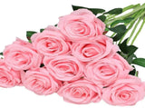 Artificial Silk Roses 25-Piece Bouquet Wedding Decorations Family Gathering - Pink - Size L V1347-DSZ-001-001-PNK-L