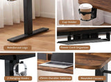 Artiss Electric Standing Desk Height Adjustable Home Office 120cm Rustic Brown HASD-ET156E-SHELF-BKRW-AB