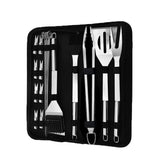 20-Piece Stainless Steel BBQ Grill Tools Set Professional Barbecue Accessories Kit with Canvas Bag V1366-AZ2-W-16543