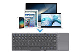 Foldable Bluetooth Keyboard with Touchpad Full-Size Travel Keyboards for Windows iOS Android-USB-B V1263-JX-7605