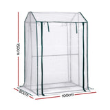 Green Fingers Mini Greenhouse PE Cover Green House Roll-Up Zippered Door 1.0x0.8x1.5M GH-MINI-F-100X80-TP
