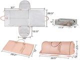 Beige Convertible Garment Duffel Bag with Leather Accents - Travel Weekender Bag for Suits and V888-ELOSUNG12953
