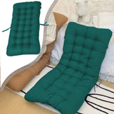 Outdoor Chair Seat Cushion With Ties, Tufted Patio Furniture Replacement Pad, 14 x 28 in V1237-MS-724-039