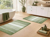 Bathroom Rugs,Ultra Soft Absorbent Bath Mat,Beige Non-Slip TPR Backing Stays in Place, Machine V1107-113-35468-GRN4