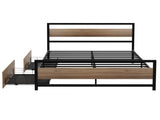 Artiss Bed Frame Queen Size Metal Frame with 2 Drawers DREW MBED-C-DREW-Q-DRAW