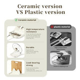 Ceramic Spoon Rest and Pot Lid Holder for Countertop, Heavy Duty Ceramic Spoon Holder for Stove Top, V1107-122-18323