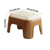 Compact Plastic Step Stool with Leatherte Seat 18cm Height Small Stool for Living Room & Bathroom V1370-AZ4-09149