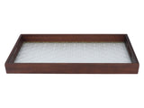 Serving Tray Walnut Wood Vintage Glass Cake Bread Breakfast Snack Plate Elegant Rectangle Tray V1294-YM0703-3118230019011