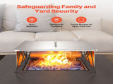 Fire Pit Heat Deflector, 645x645x370 mm Square Outdoor Burner Cover, Stainless Steel Bonfire Camping V952-HKGRZFX25YC0ER15N001V0