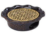 Teapot Warmer Ceramic Alloy Tea Warmer with Tea Light Holder Teapot Mat Hollow Out Flounce Design V1294-YM0703-3118230129411