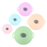 "Universal 5 Piece Silicone Lid Set Microwave Splatter Cover Lid for Food- In Different Sizes V1366-AZ2-W-05375