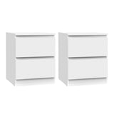 Artiss 2x Bedside Table 2 Drawers - PEPE White FURNI-E-PURE-WHX2