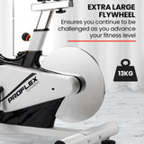 PROFLEX Heavy Duty Stationary Exercise Spin Bike, 13kg Flywheel, Pulse Sensors, LCD Display for Gym V219-FTNSBKPF95WA