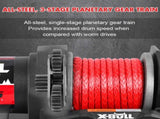 X-BULL 2500LBS Electric Winch 12V Winch Synthetic Rope 15.2M ATV Winch Kit Boat Winch Trailer V211-AUEB-AXEW022S