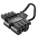 Black 4-Wheel Automatic Rebound Ab Roller with 8 Elbow Support - Core Trainer for Home Abdominal V888-ELOSUNG42117