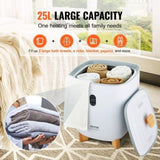 25L Towel Warmer Bucket with LED Screen Bottom Heating Columns Timer White V952-MJJRTBS25LLEJ4BY2V3