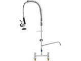 Commercial Faucet with Pre-Rinse Sprayer, 44" Height, 8" Center, 12" Swing Spout, Deck Mount Kitchen V952-JBSYCXSLTJBS3O1FMV0