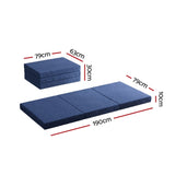 Giselle Bedding Foldable Mattress Folding Foam Single Blue FOAM-MFM-TRIO-BU