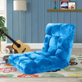 SOGA Floor Recliner Folding Lounge Sofa Futon Couch Folding Chair Cushion Blue LOUNGECHAIRBLUE