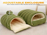 CutyPet Winter, Removable Washable Plush Cat Bed with Anti-Slip Bottom, Semi-Enclosed Warm Pet V1366-AZ2-W-11431