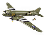 Sluban B1366 Model Kit 144 C47 Skytrain Airtrain Cargo Transport Aircraft WWII Air Force Build SLB1366
