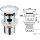 Basin Drain with Overflow Hole Stainless Steel Lid, Stainless Steel Body, Copper Nut, Copper V1237-ZY-528-059
