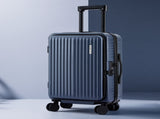 Wanderlite 20" Luggage Suitcase Front Pocket Travel Carry On Dual TSA Navy LUG-ABS-POK-20-NA