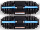 Powertrain 48kg Adjustable Dumbbell Set Home Gym Exercise Equipment Weights Blue DMB-BF1-024-BU-2