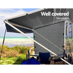 Caravan Privacy Screen Roll Out Awning 1.95 x 2.2M Sun Shade End Wall Side Grey AWN-CV-B-SS-END