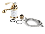 Solid Brass Mixer Tap Cold/Hot Water Faucet with Ornaments for Basin Sink V1294-YM0727-JY07261-02