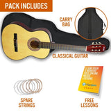 3rd Avenue 3/4 Size Classical Guitar Pack - Natural V398-NM-STX20CNPK