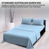 4pc 1000 Thread Count Cotton Rich King Bed Sheet Gift Pack CVC Microfibre Blend in Blue CVC-10KS-BU
