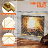 980x758MM Fireplace Screen 1-Panel Iron Mesh Spark Guard Modern Gold V952-BLMJSJY3545IAWNY0V0