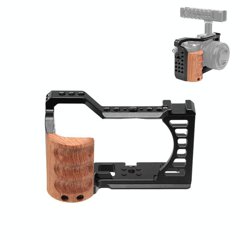 Wood Handle Metal Camera Cage For Sony Alpha 7C Stabilizer Rig PRL-0213UP_NZ