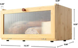 CARLA HOME Bamboo Bread Box, Kitchen Countertop Storage, Window Bread Holder LSB-36156