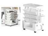 Rolling Mobile Bookshelf with Wheels 5 Tiers Large Capacity Strong Load Bearing Capacity Utility V1294-YM0710-3117230263111