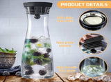 Glass Carafe, 1200Ml Glass Water Pitcher With Silicone Lid, For Homemade Beverage/Iced V1188-MS-227-0784