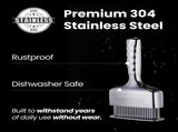 Gourmet Easy Meat Tenderizer Tool, Ultra Sharp Stainless Steel Needle Blades, Non-slip Long Handle V1376-MEATNEDLUX