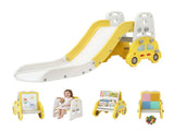 Keezi Kids Slide Set Toddler Indoor Playset Bookshelf Drawing Board Yellow KPS-SLIDE-CAR-YE