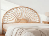 Artiss Bed Headboard Queen Bedhead Rattan - MARI Pine BED-HEAD-C-MARI-Q-WD